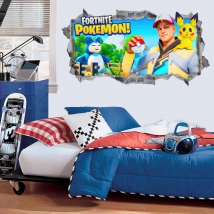 Vinilos decorativos 3d fortnite pokémon