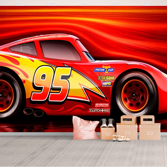 bolsillo Víctor Generosidad 🥇 Papel pintado o fotomural disney pixar rayo mcqueen cars 3 🥇