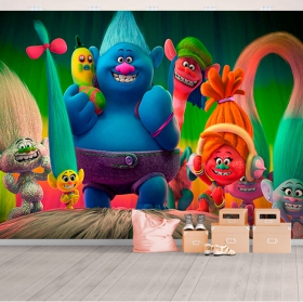 Papel pintado o fotomural infantil trolls