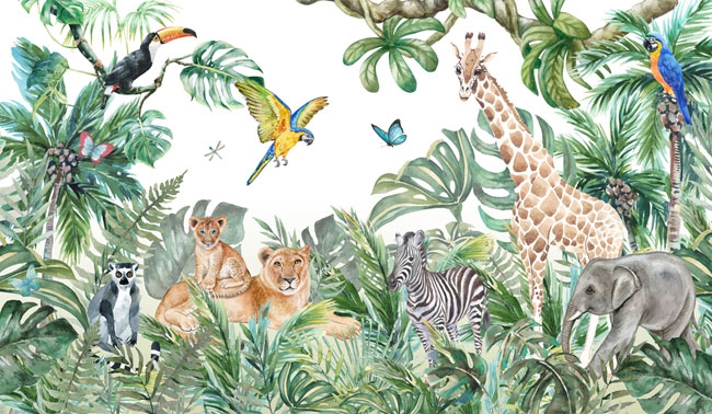 🥇 Vinilos decorativos y pegatinas infantiles animales en la selva 🥇