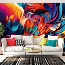 Papel pintado o fotomural decoración abstracta moderna
