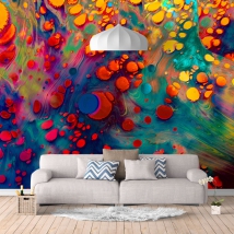 Papel pintado o fotomural decoración pinturas manchas coloridas
