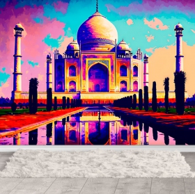 Papel pintado o fotomural ilustración moderna taj mahal monumento