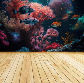 Fotomural o papel pintado paisaje marino vida bajo el agua