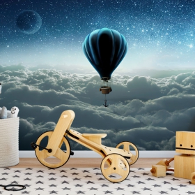 Fotomural o papel pintado aventura en globo aerostático infantil juvenil
