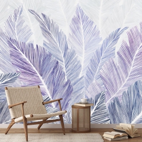 Fotomural o papel pintado dibujo texturas plantas tropicales