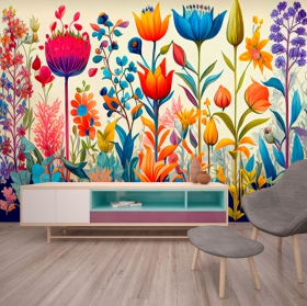 Fotomural o papel pintado  flores silvestres bosque