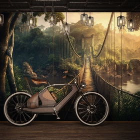 Fotomural o papel pintado puente aventura en la jungla juvenil infantil