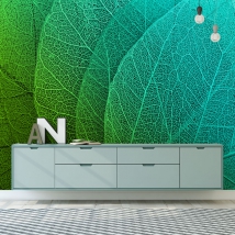 Papel pintado o fotomural textura hoja planta orgánica zoom
