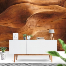 Papel pintado o fotomural primer plano madera textura orgánica