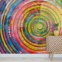 Fotomural o papel pintado mandala oración colorido juvenil moderno