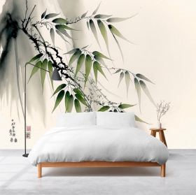 Fotomural o papel pintado bambu acualera japon