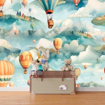 Fotomural o papel pintado globos cielo infantil