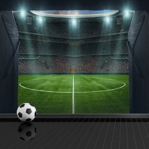 Fotomural o papel pintado interior estadio futbol tunel