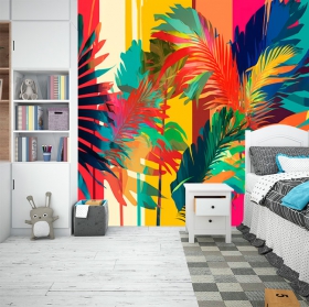 Fotomural o papel pintado jungla colores pop