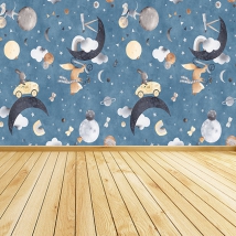 Fotomural o papel pintado acuarela patron luna