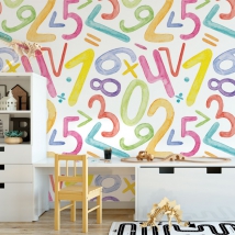 Papel pintado o fotomural dibujo infantil números