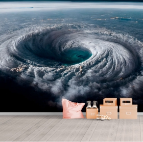 Papel pintado o fotomural tornado visto desde la estratosfera