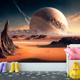 Papel pintado o fotomural planeta rojo paisaje espacio ciencia ficción