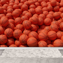 Fotomural o papel pintado balones baloncesto realista