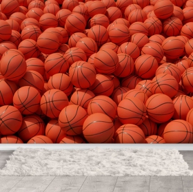 Fotomural o papel pintado balones baloncesto realista