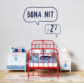 Vinilo decorativo frase bona nit zzz