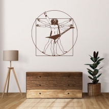 Vinilo decorativo leonardo da vinci hombre de vitruvio