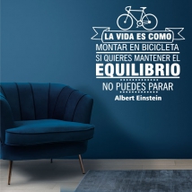 Vinilo frase montar en bicicleta albert einstein