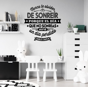 Vinilos frase motivaci&oacute;n charles chaplin