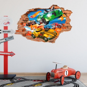 Vinilos infantiles 3d coches hot wheels