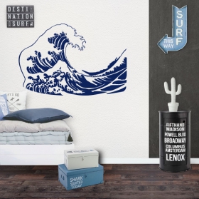 Vinilos decorativos tsunami ola