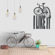 Vinilos frases en inglés i like it bicicletas