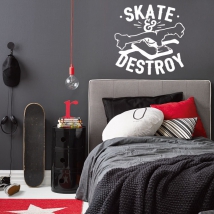 Vinilos y pegatinas skate and destroy