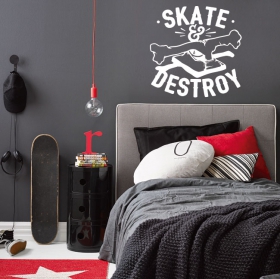 Vinilos y pegatinas skate and destroy
