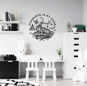 Vinilos frase hogwarts is my home harry potter