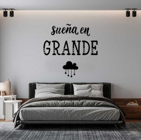 Vinilos decorativos frase motivadora sueña en grande