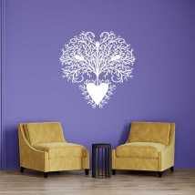 Vinilos decorativos y pegatinas árbol de la vida raíces y corazón