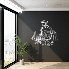 Vinilos decorativos y pegatinas silueta jugador de golf