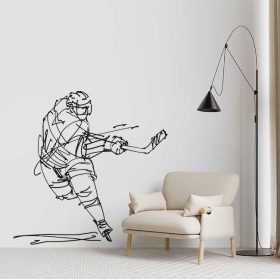 Vinilos decorativos y pegatinas silueta jugador de hockey