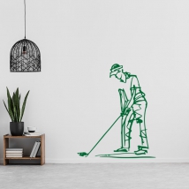 Vinilos decorativos deporte movimiento swing jugador de golf