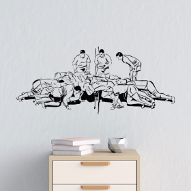 Vinilos decorativos deporte rugby melé