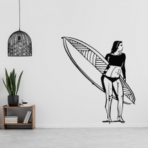 Vinilos decorativos y pegatinas chica surfista