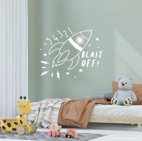 Vinilos decorativos adhesivos cohete cuenta atr&aacute;s
