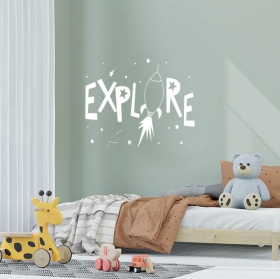 Vinilos decorativos adhesivos cohete explorador