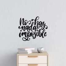 Vinilos decorativos adhesivos frase motivadora no hay nada imposible