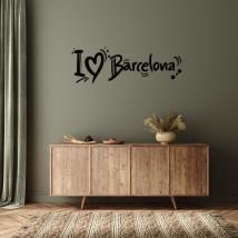 Vinilos adhesivos frase i love barcelona