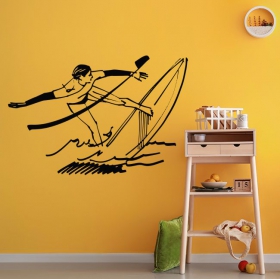 Vinilos adhesivos silueta surfista