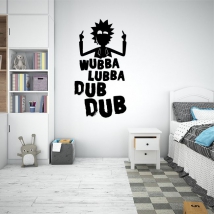 Vinilos adhesivos rick y morty frase wubba lubba