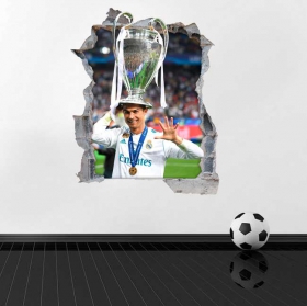 Vinilos decorativos 3d fútbol maradona con pelé y zidane