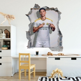 Vinilo decorativo agujero 3d jude bellingham madrid